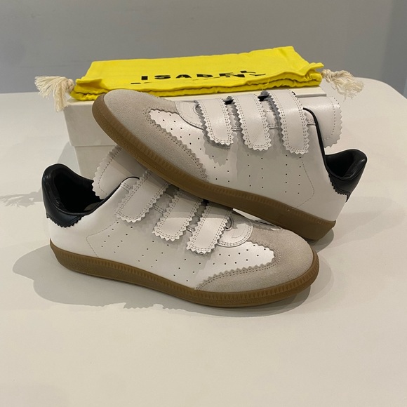 Isabel Marant Beth Sneaker in White/Black/Gum Sole sz 39 New in Box - Picture 6 of 10
